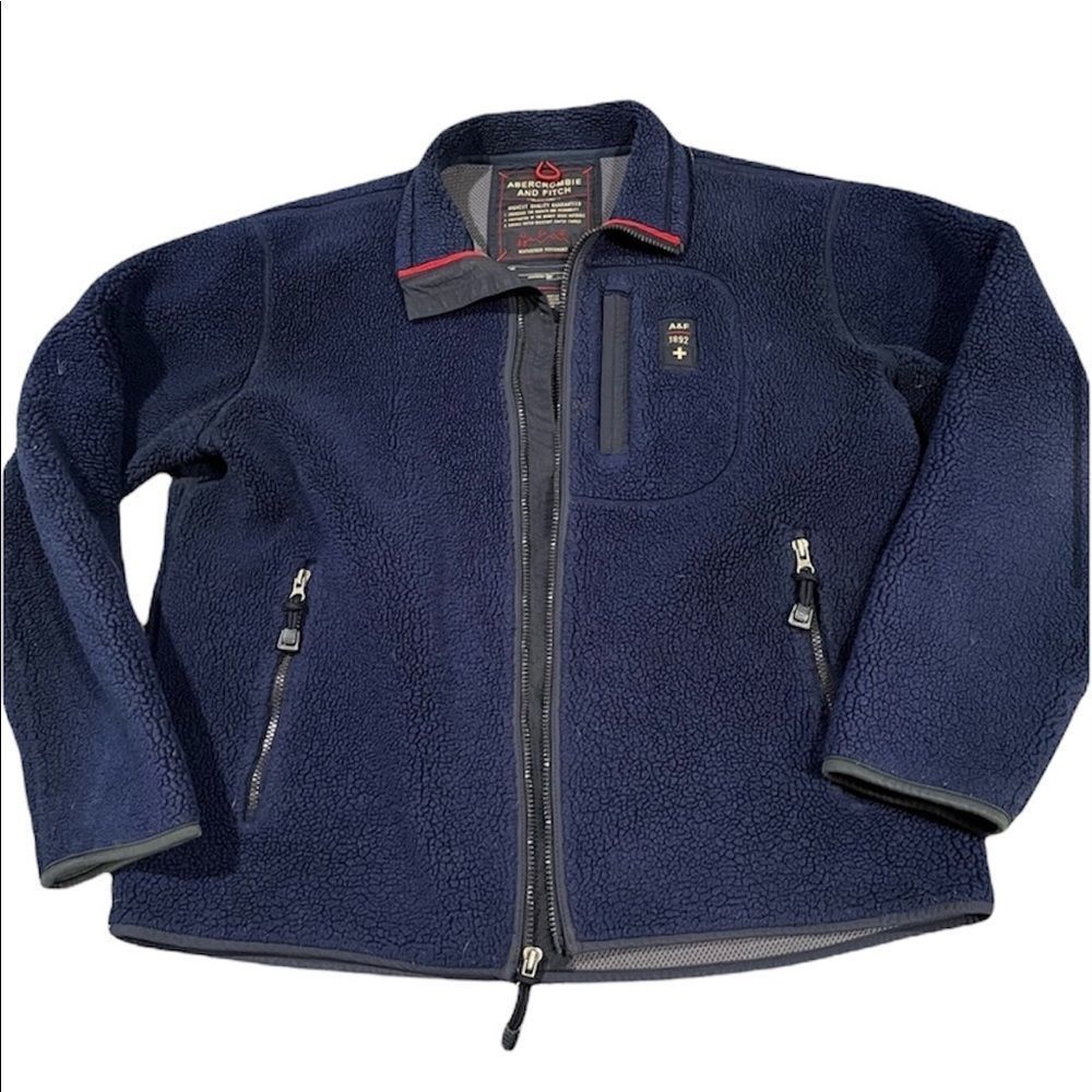 Abercrombie & Fitch Navy Sherpa Jacket Vintage